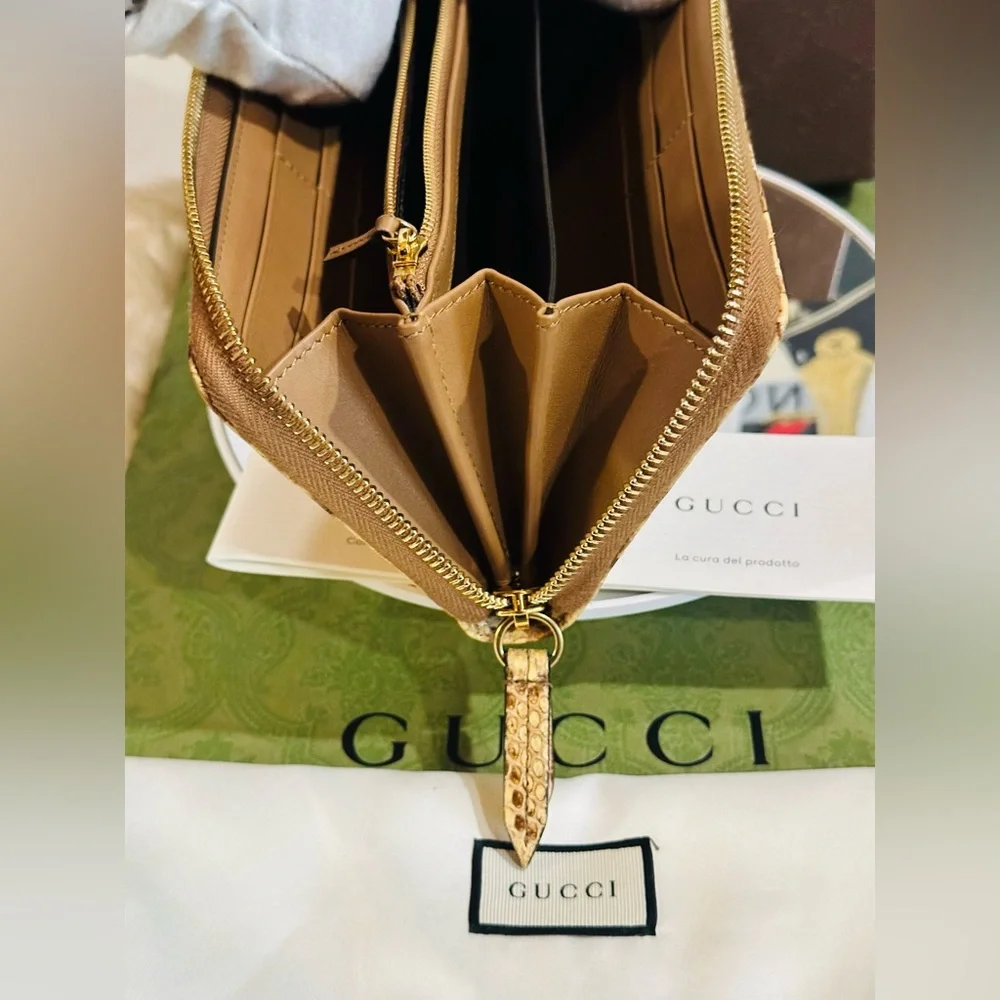 🔥 RARE GUCCI GG PYTHON LONG ZIP WALLET FULL INCLUSION
